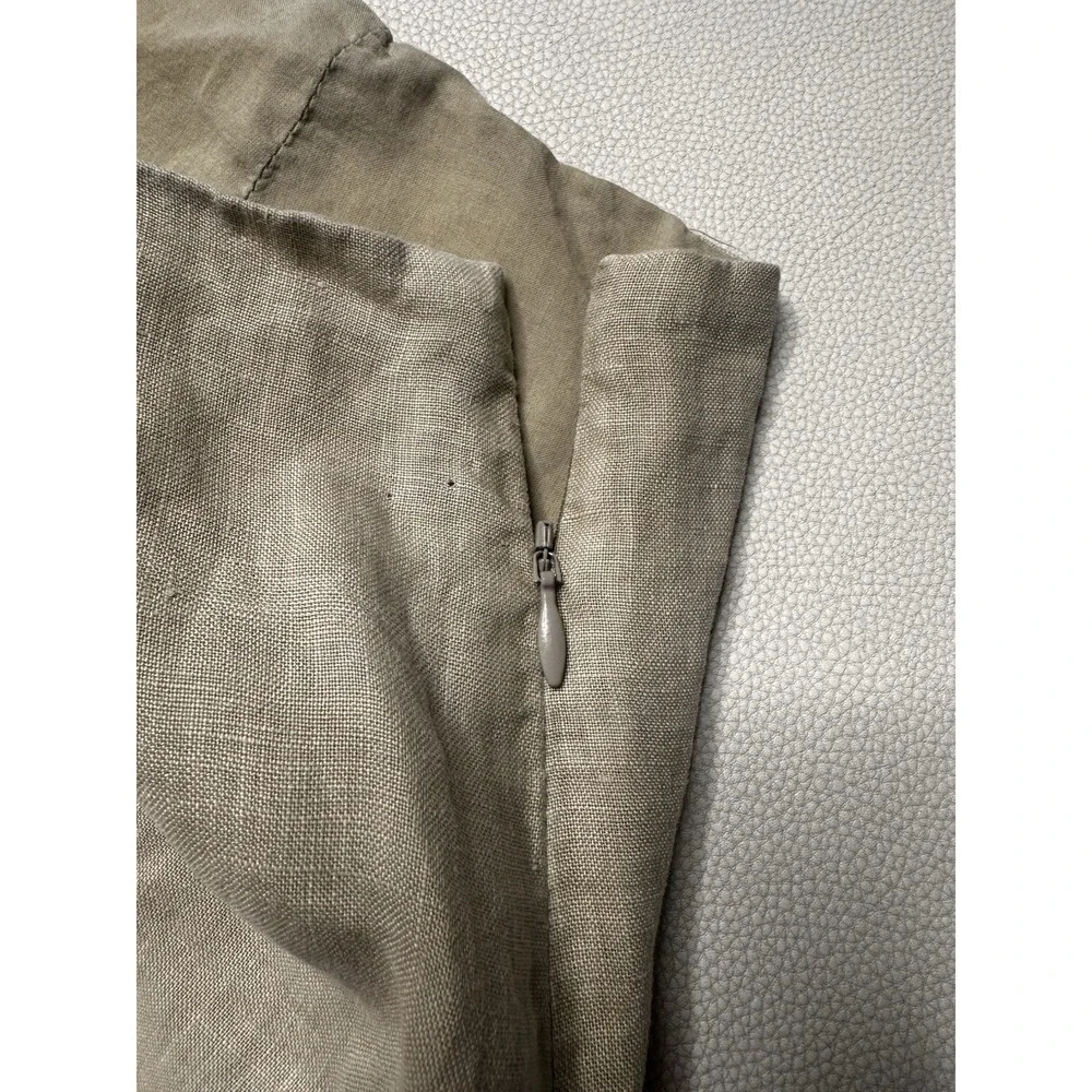 TOMMY BAHAMA Women's Linen Ruffled‎ Skirt Cotton Lined, Khaki Size 4